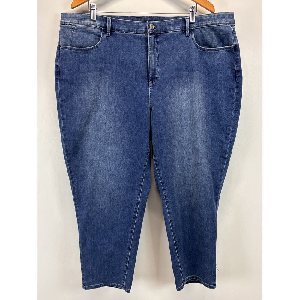NEW! Talbots High Rise Jegging Crop Jeans womens 22W Plus Stretch Medium Wash